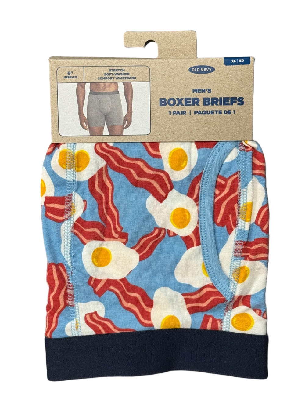 Mens Bacon & Eggs Boxer Briefs - Size Extra Large XL - Old Navy - NWT